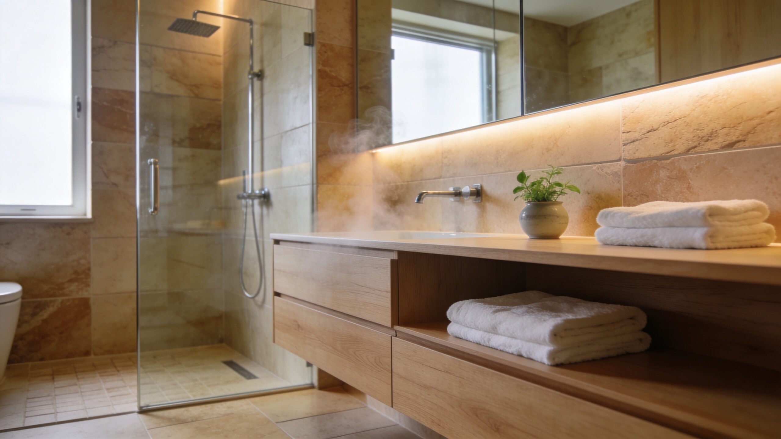Modern Oasis Bathrooms With Walk-In Showers and Zero Stress