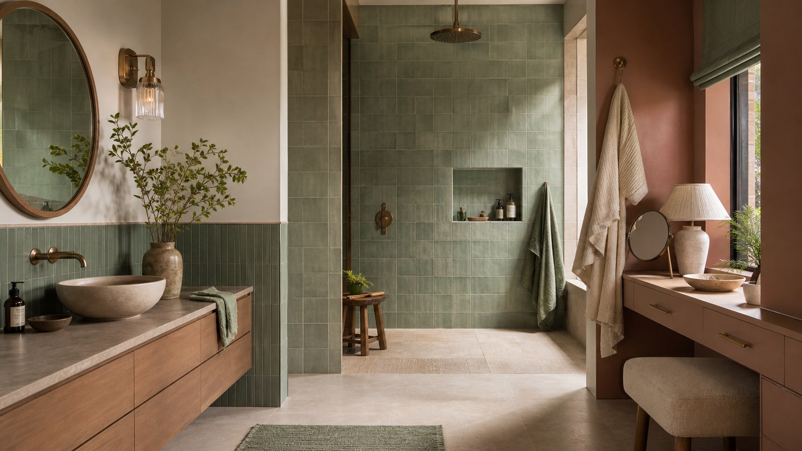 Color Psychology Explained: How Different Colors Affect Mood and Emotion shown as a polished editorial bathroom interior