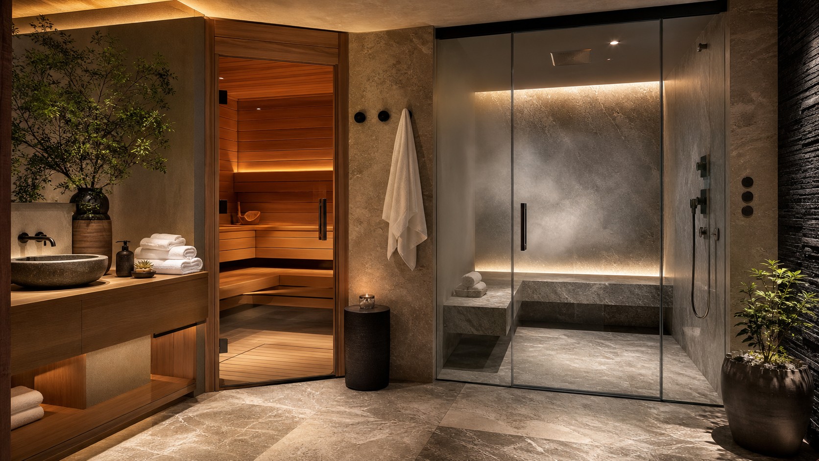 Luxury Spa Bathrooms With Steam Showers and Sauna Features